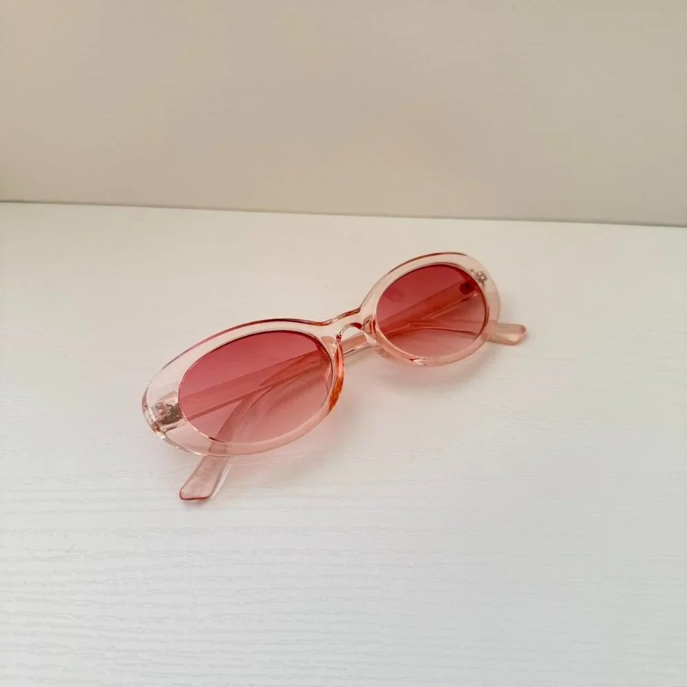 vintage unique retro style pink cute round sunglasses